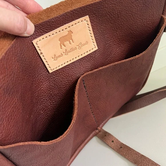 Lamb Leather Goods NEW Messenger Bison Leather Bag